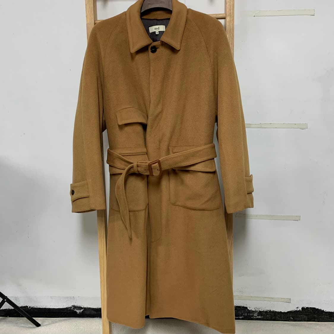 에르디(erd) 울캐시미어 혼방 래글런 발마칸 롱코트 베이지 상품이미지2