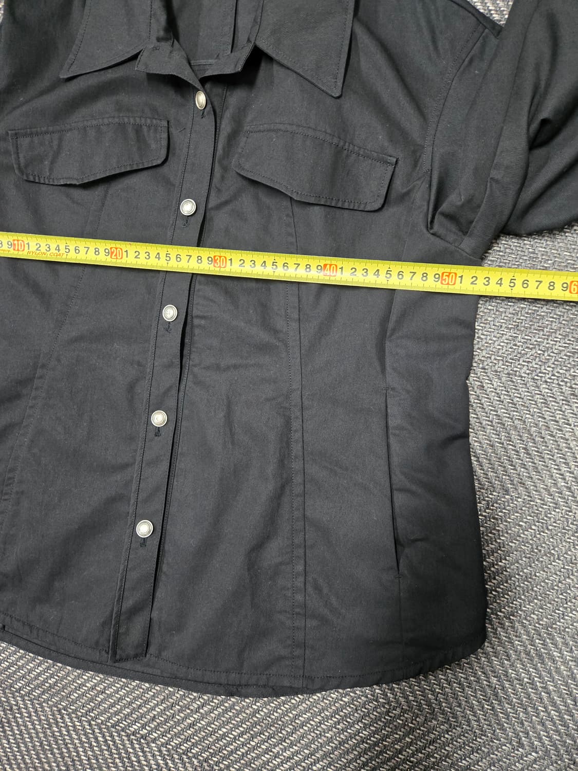 한섬 시스템 SYSTEM 블랙 퍼프 셔츠 자켓 상품이미지7