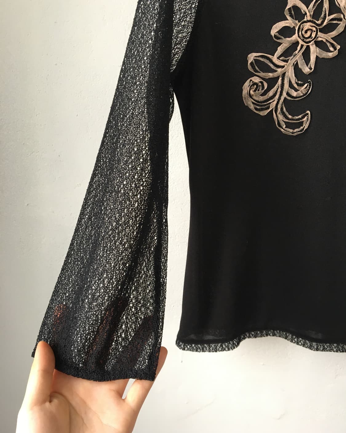 Pattern point mesh sleeve 상품이미지4