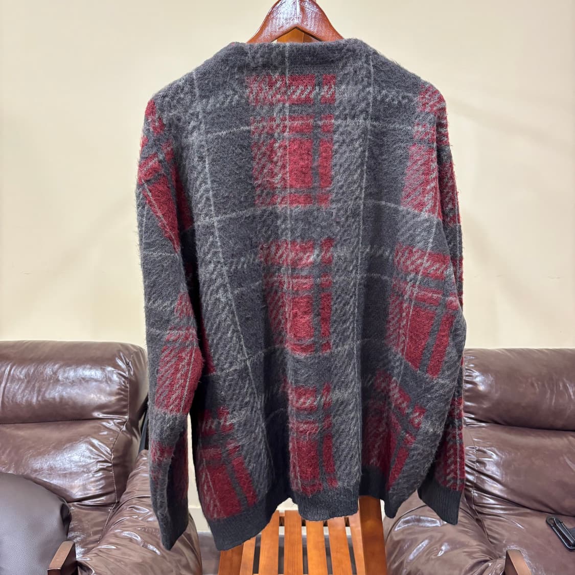 [Emma cloth] 자가드 체크 루즈 가디건 [L] 상품이미지3