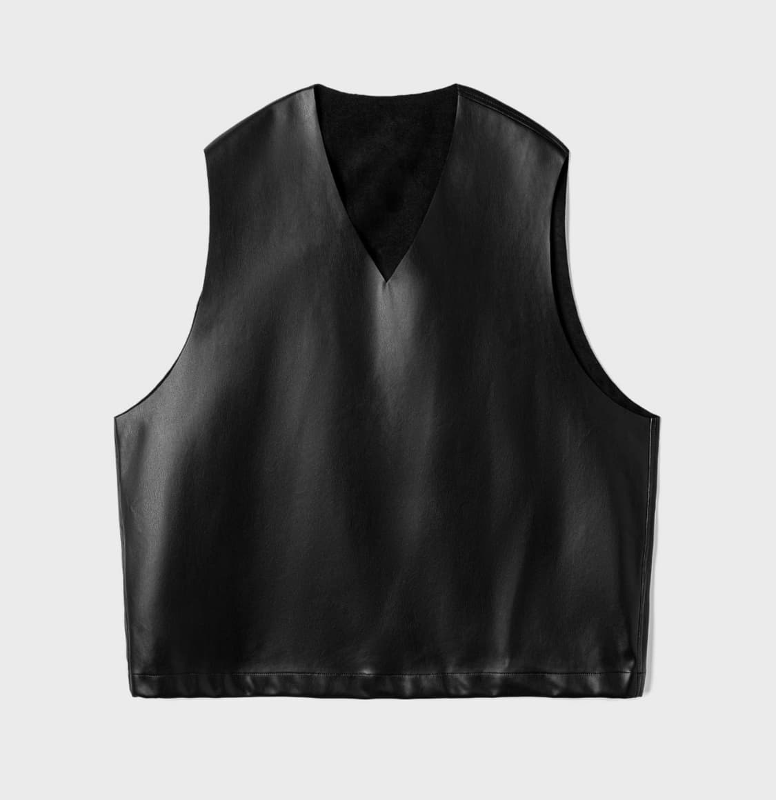 (2) 소프트하이픈 포우 레더 베스트 블랙 상품이미지4