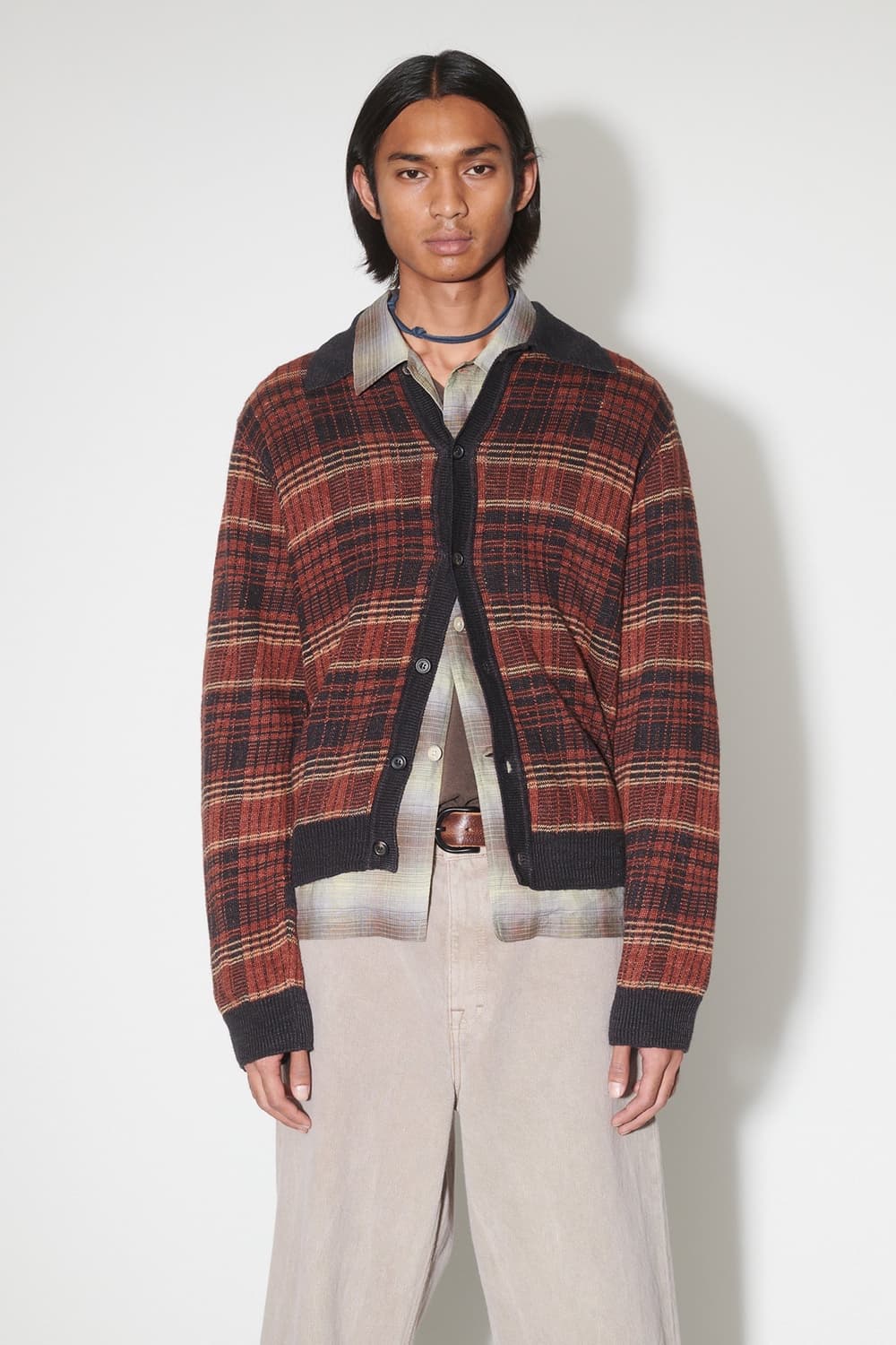 Our Legacy rust geezer check cardigan  상품이미지2