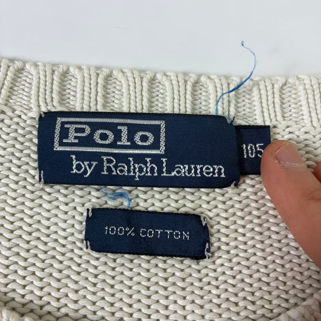 Polo  폴로 랄프로렌 자수 코튼 화이트 니트   상품이미지4