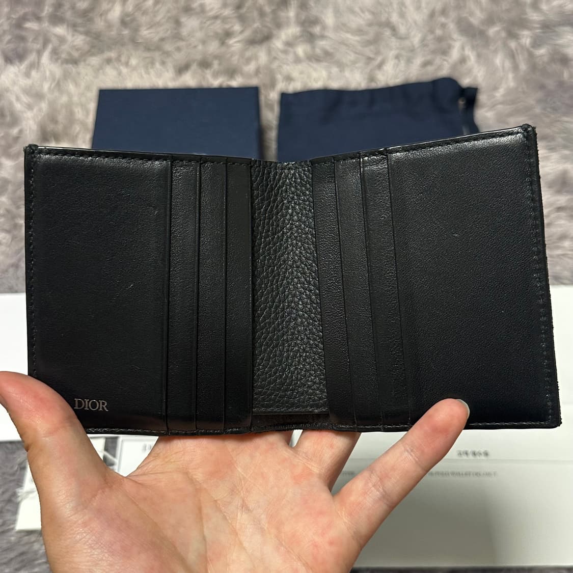 [풀구성] 디올 오블리크 반지갑 블랙 상품이미지4