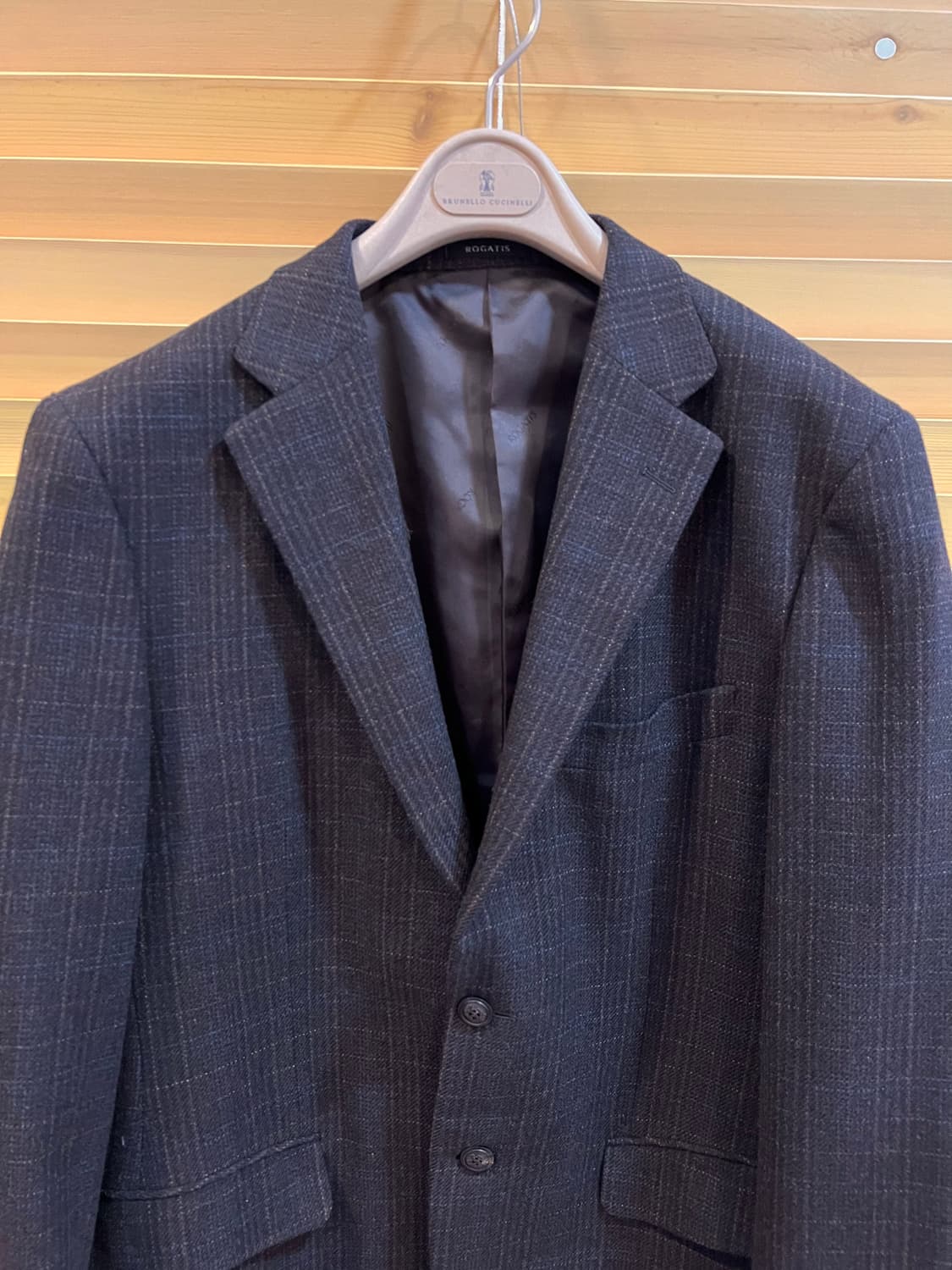 로가디스 남성 차콜그레이 체크 울캐시미어자켓 싱글자켓 상품이미지1