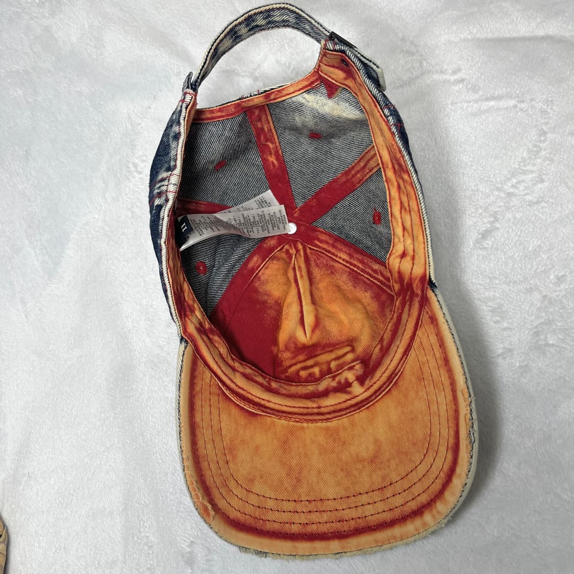 디젤 C-세이몬 트리티드 데님 베이스볼 캡 블루캡 화이트 사이즈2 상품이미지4