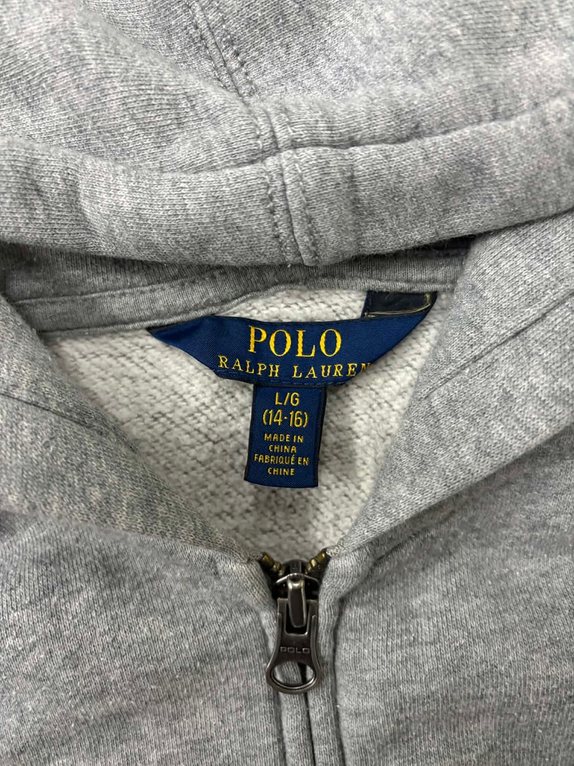폴로 랄프로렌 신형 라벨 아치로고 그레이 스웻 후드집업 희귀져지(L) 상품이미지4