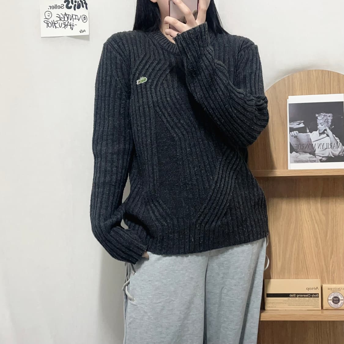 [정품] 라코스테 챠콜 골지 니트 [ 2 ] 상품이미지2