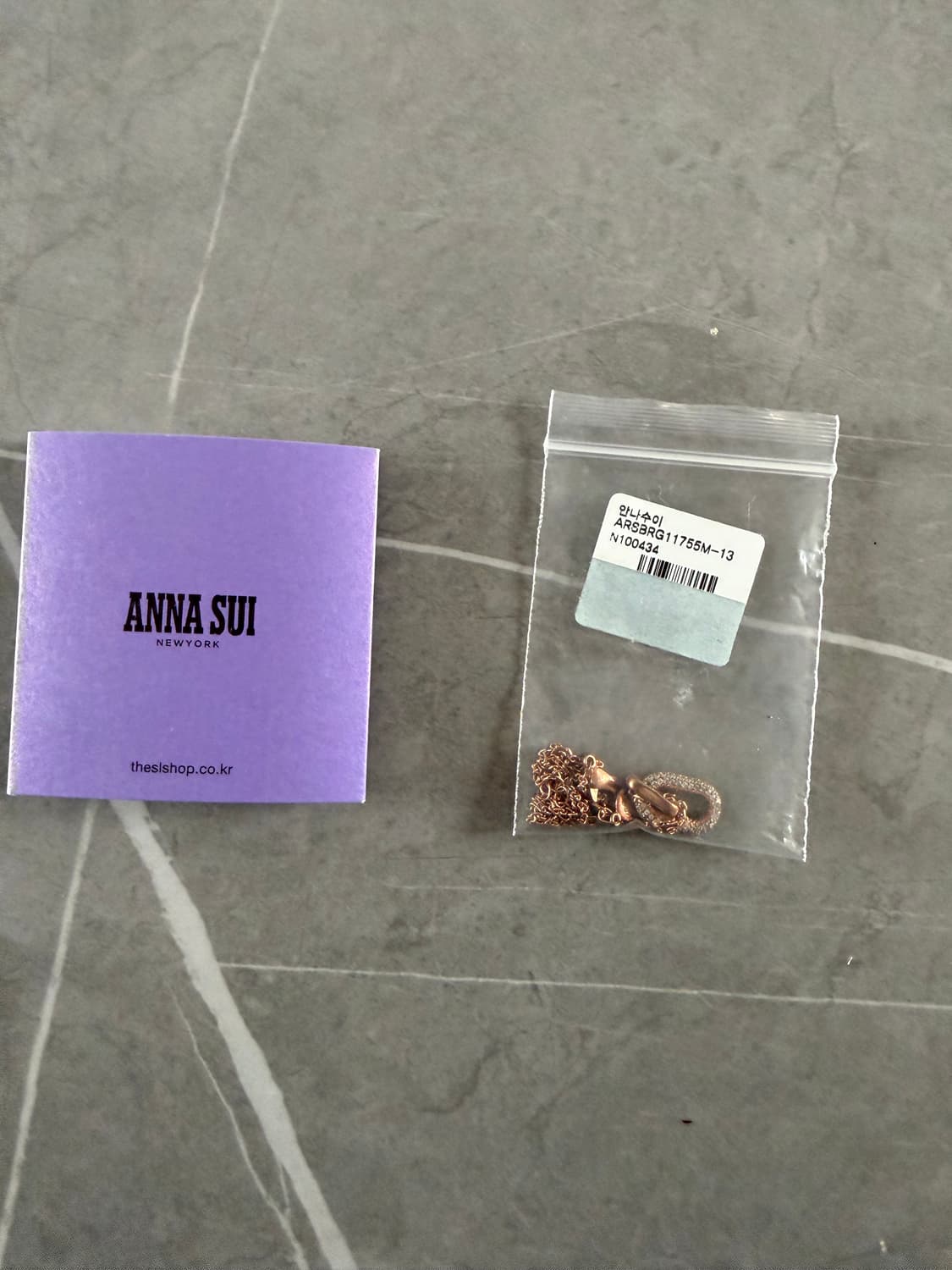 안나수이 귀걸이 목걸이 세트 로즈골드 상품이미지2