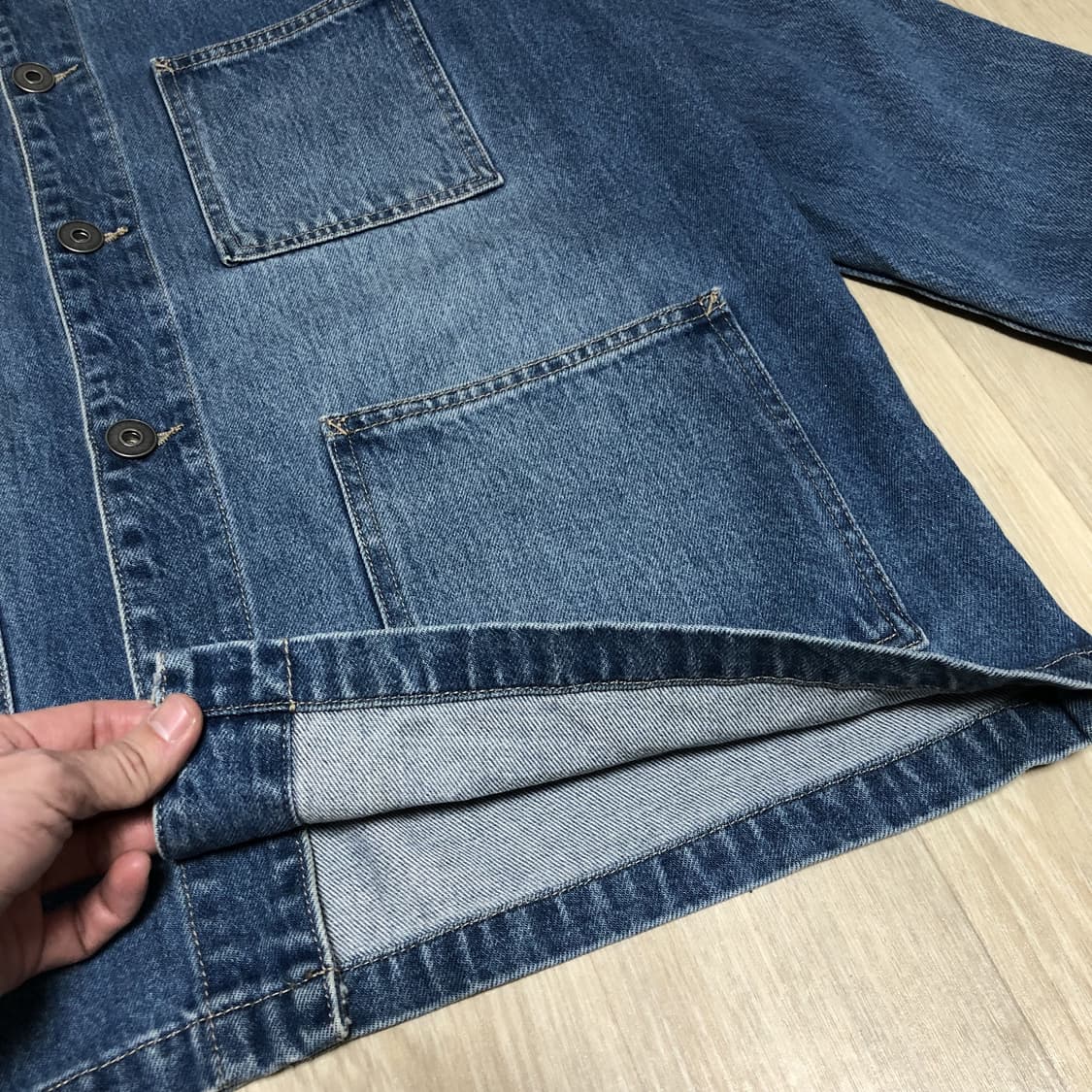 (L) 지오다노 GIORDANO 프렌치 데님 워크 자켓 상품이미지2