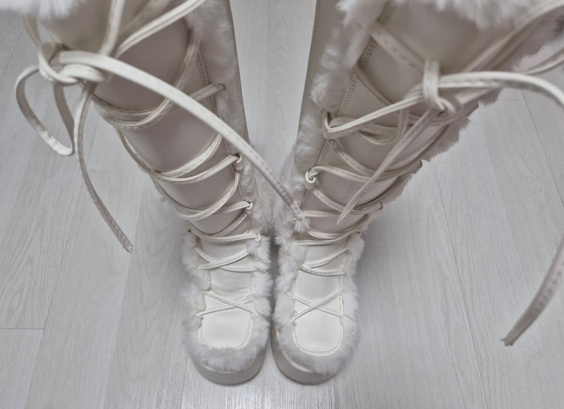 데모니아 카멜311 화이트 퍼 니하이 롱 부츠 240 상품이미지4