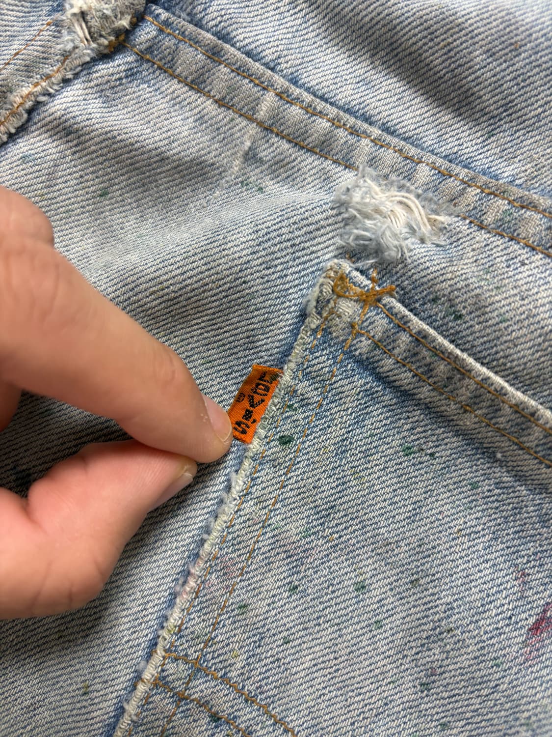 70s Levi's 646 벨바텀 트래쉬드 컨디션 상품이미지9