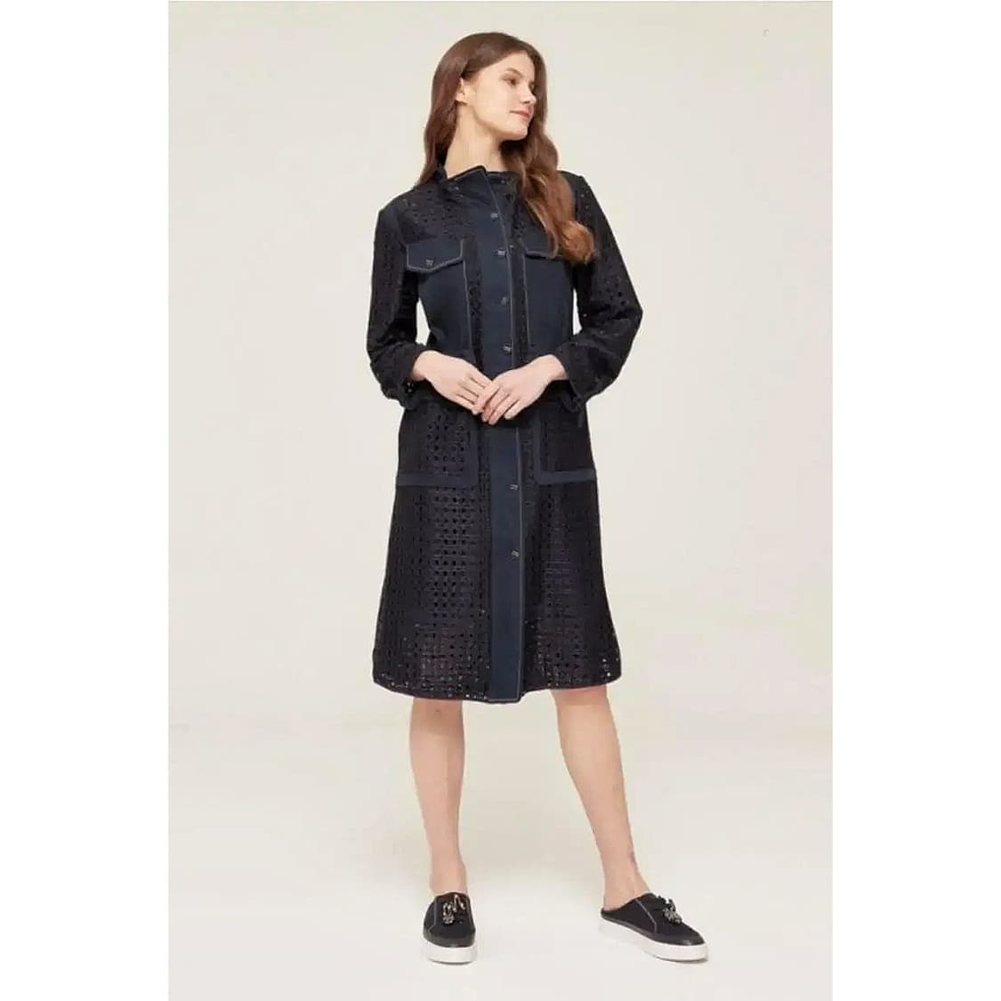 마인 MINE 크로셰 레이스 데님 원피스 상품이미지1