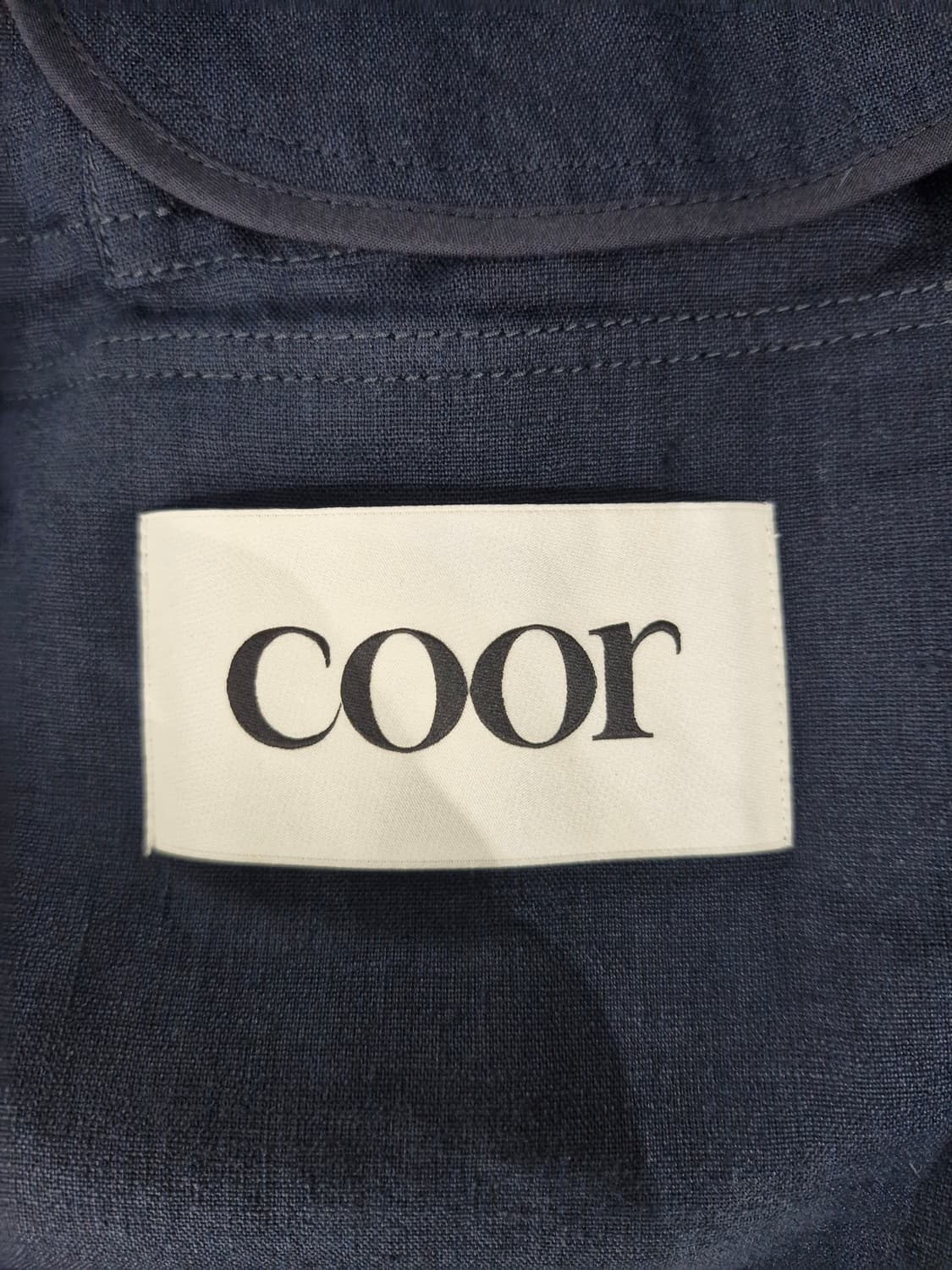 쿠어 COOR 린넨 오버사이즈 벨티드 자켓 네이비_M 상품이미지8