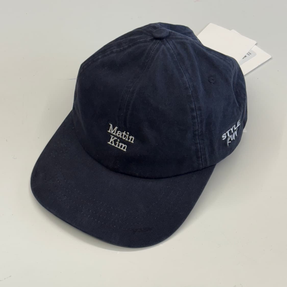 OS 새상품 마땡킴 일자 챙 네이비 볼캡 상품이미지1