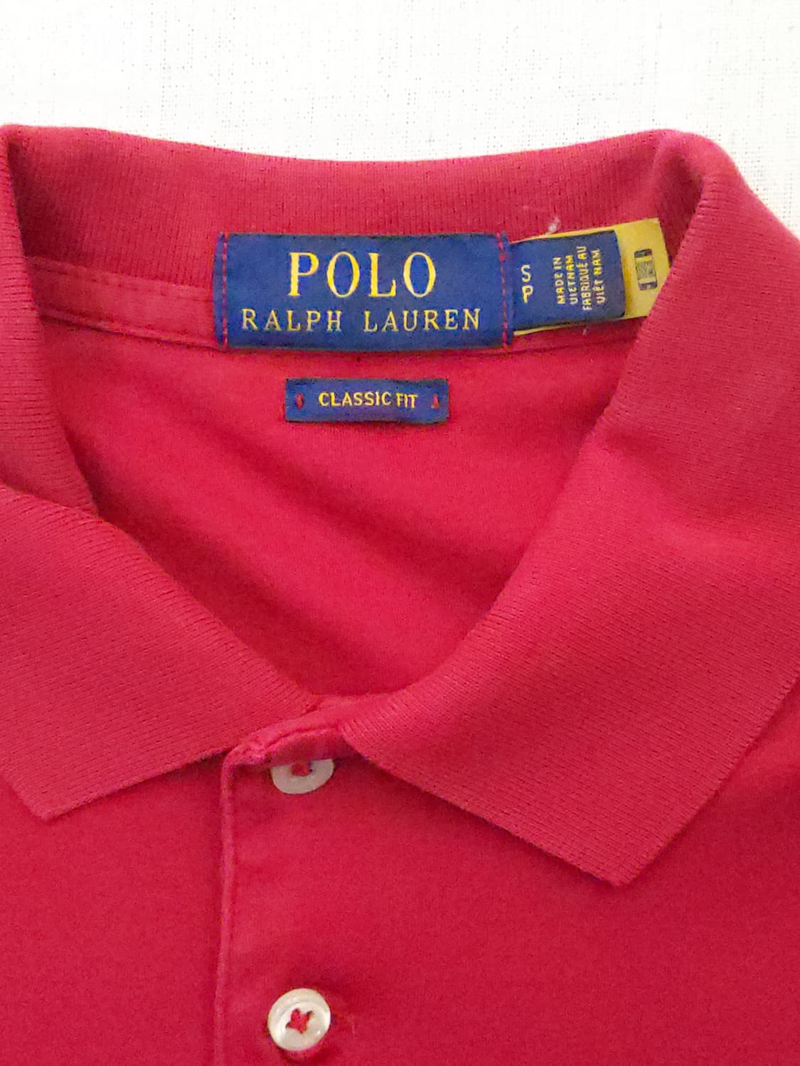 폴로 랄프로렌 레드 반팔 카라티 m 상품이미지3