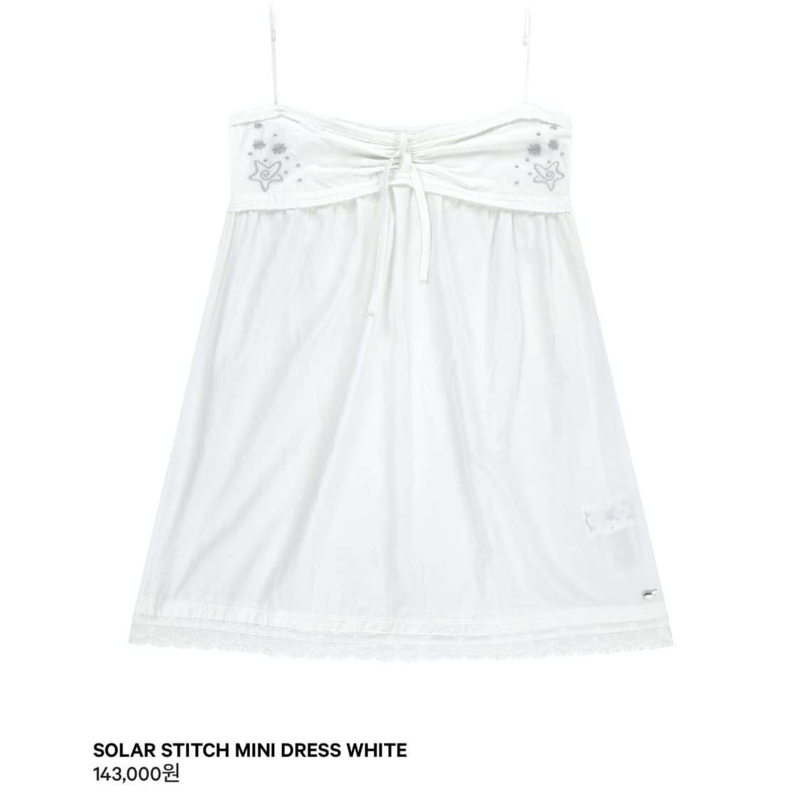 코이세이오 솔라 스티치 미니 드레스 원피스 화이트 상품이미지1