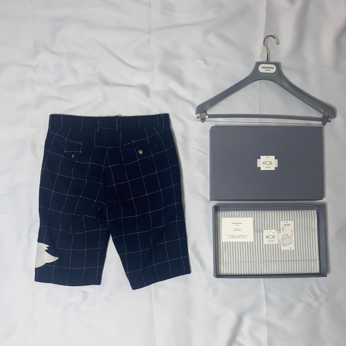톰브라운 x 코에 체크 오리 패치 자수 쇼츠 상품이미지3