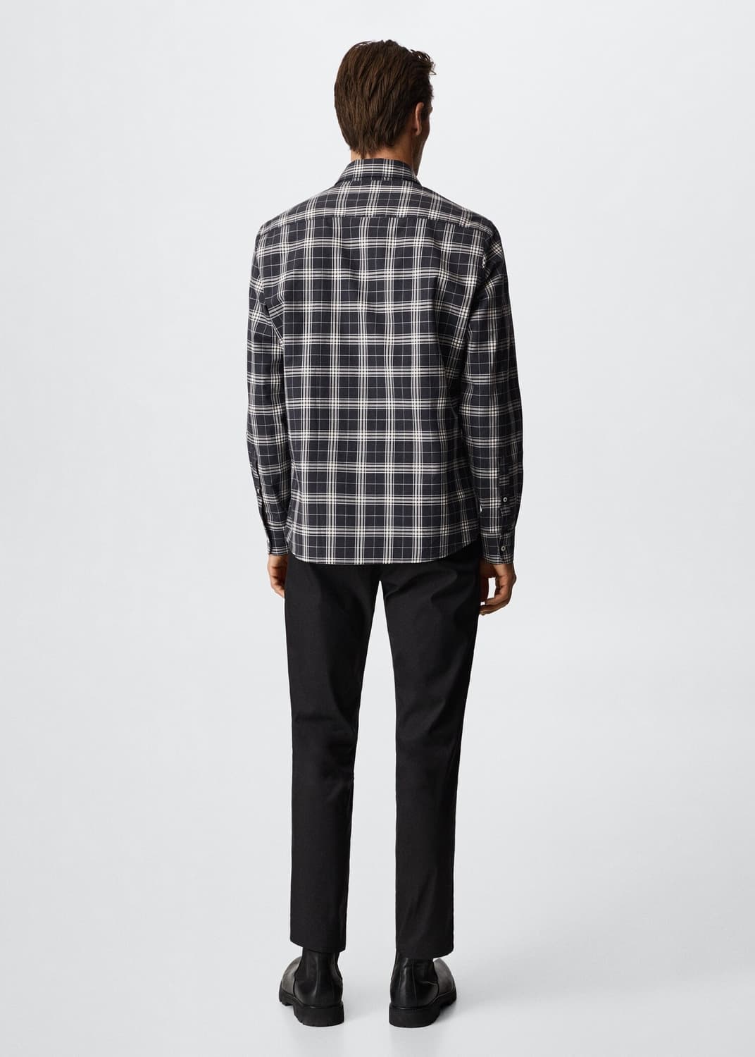 MANGO 망고 체크 셔츠 네이비 상품이미지6