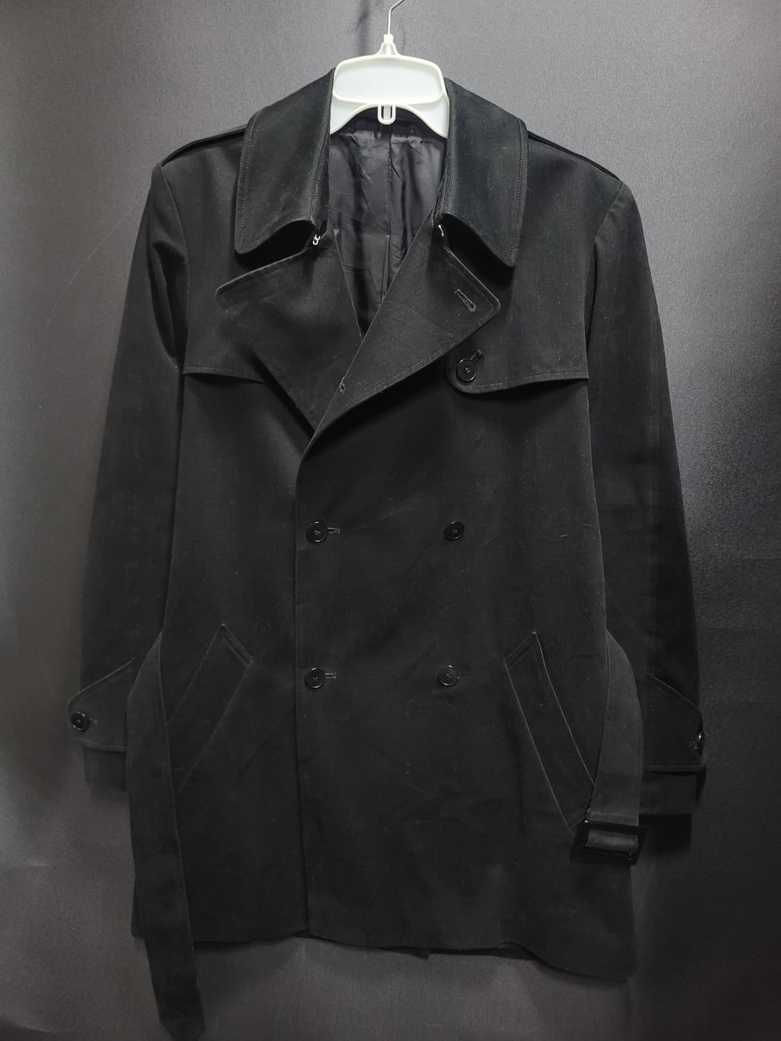 Agnes b 아네스베 블랙 벨티드 코트  상품이미지1