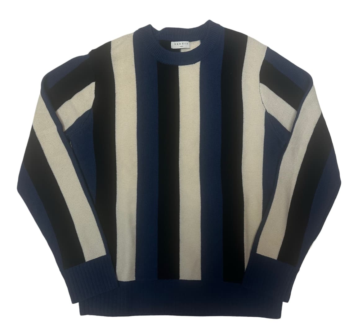 산드로 블루 스트라이프울니트 M 상품이미지1