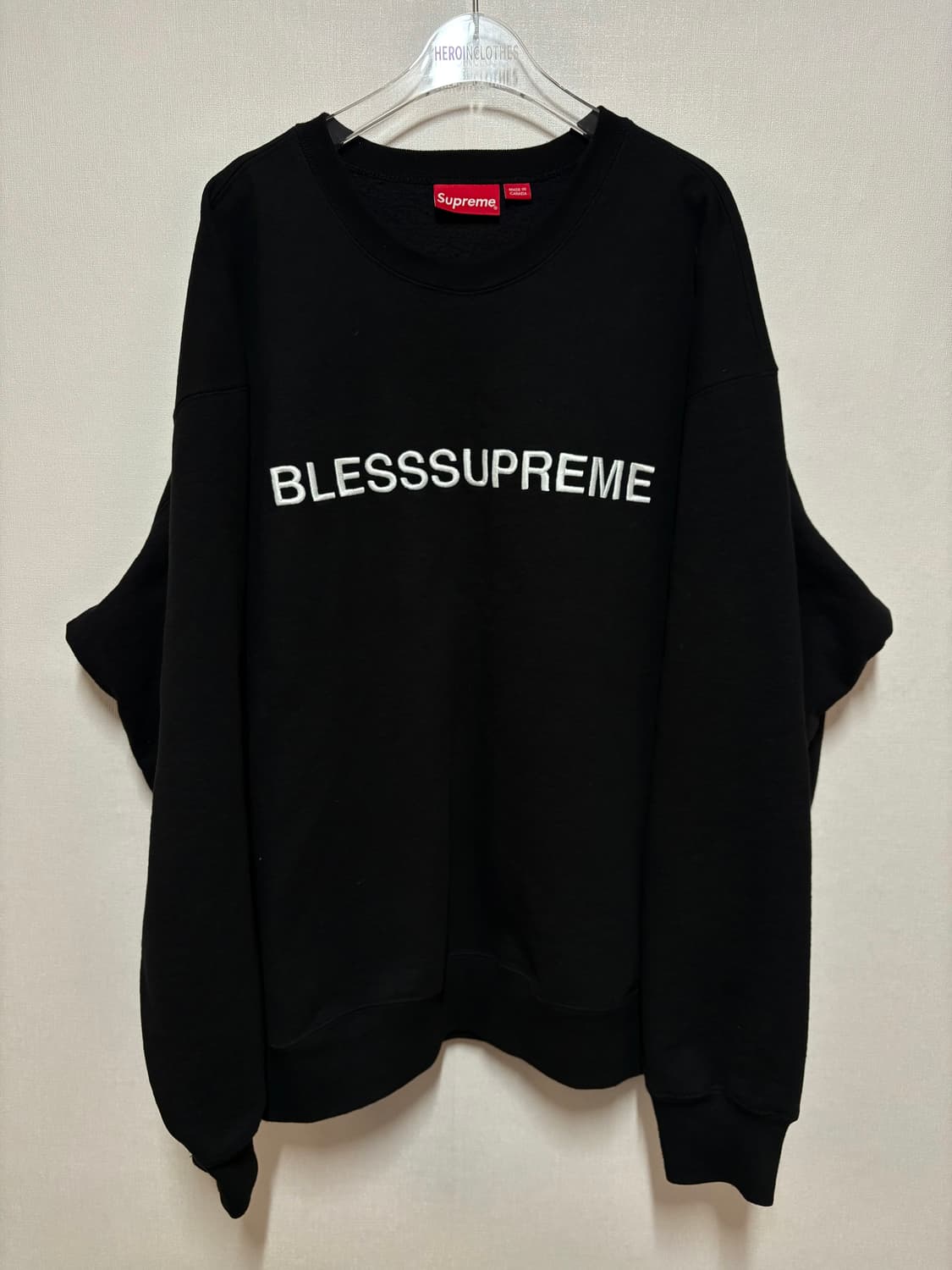 [XL] BLESS X SUPREME LOGO CREWNECK BLACK 상품이미지1