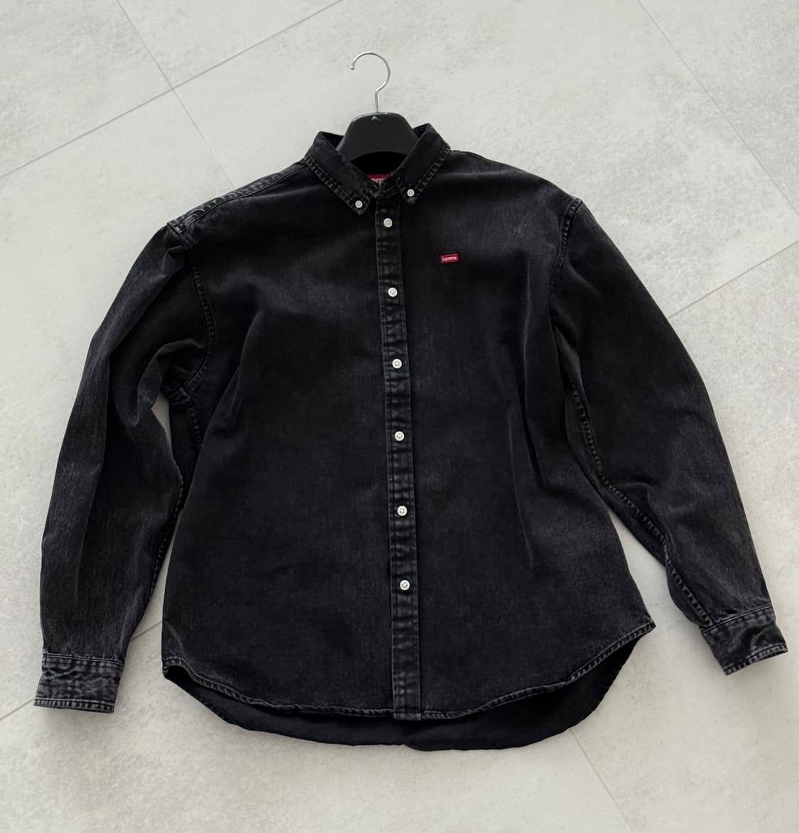 24ss 슈프림 스몰 박스 셔츠 워시드 블랙 상품이미지1