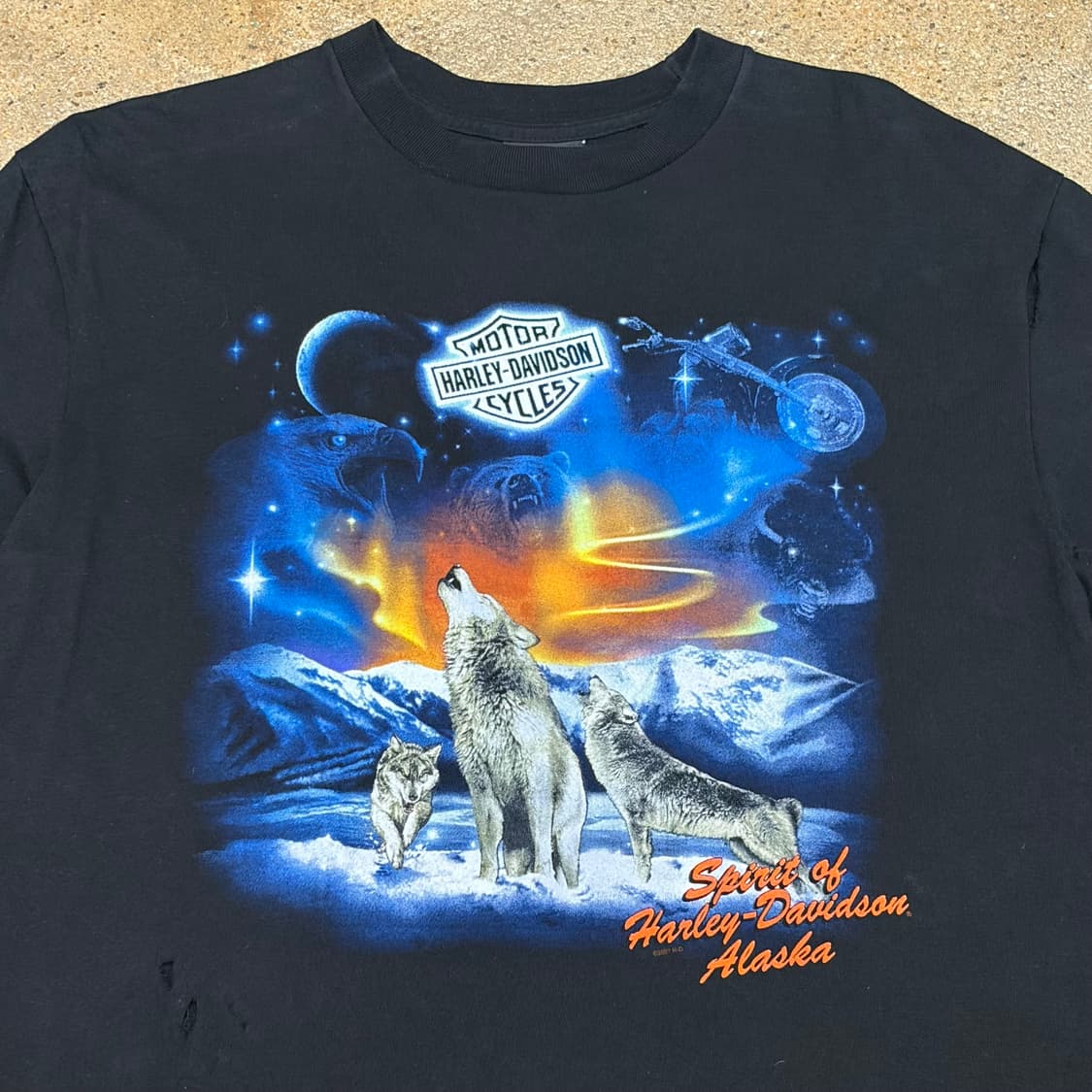 미국 빈티지 할리데이비슨 울프 반팔티 상품이미지2