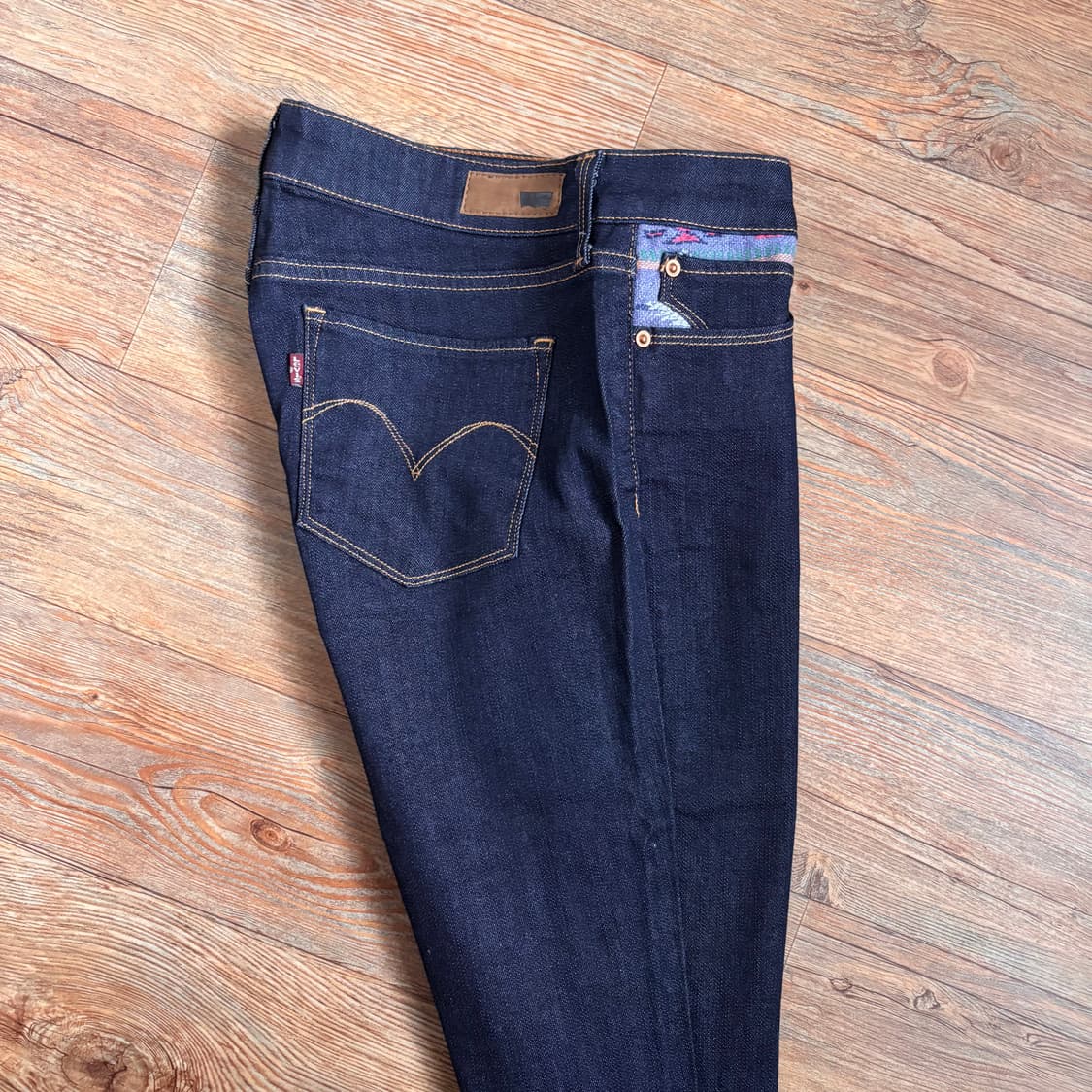 리바이스 27 스키니진 보헤미안 히피 패턴 슬림 진청 스판 데님 상품이미지6