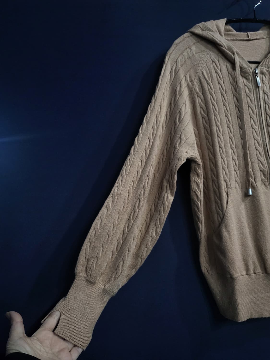 후드 케이블 가디건 상품이미지3