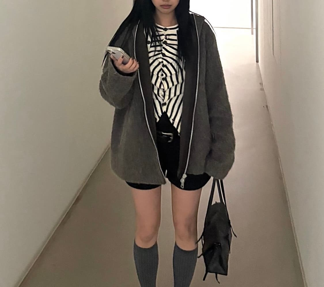 gomme 고무 스트라이프 가디건 M 상품이미지6