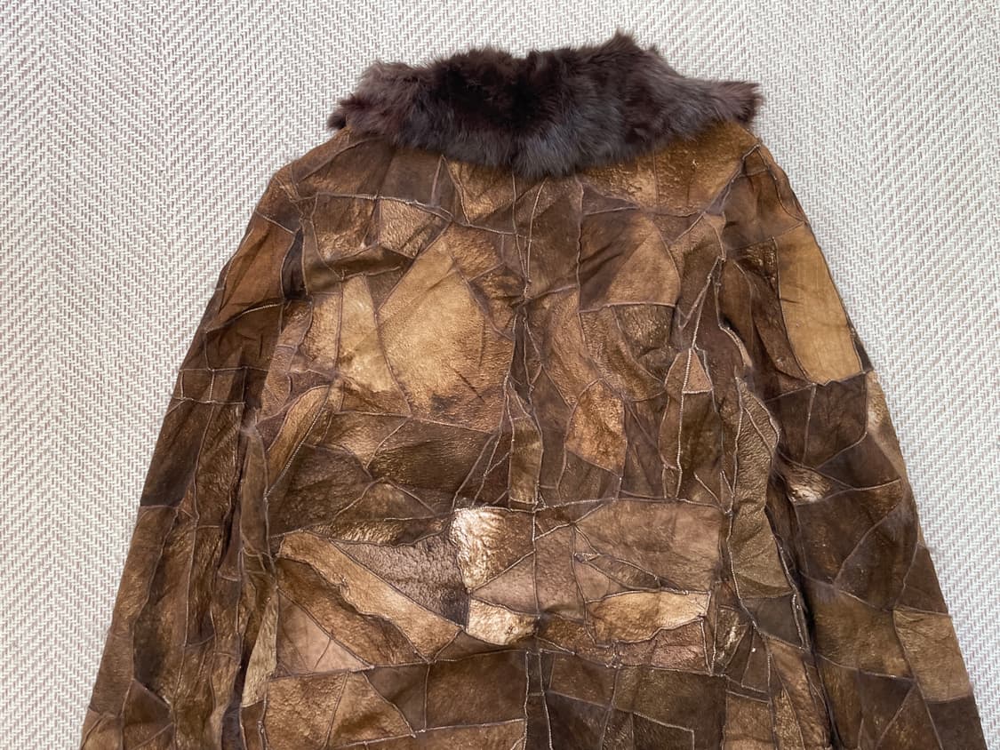 빈티지 컷오프 패치워크 래빗 퍼 코트 y2k J04192 상품이미지7