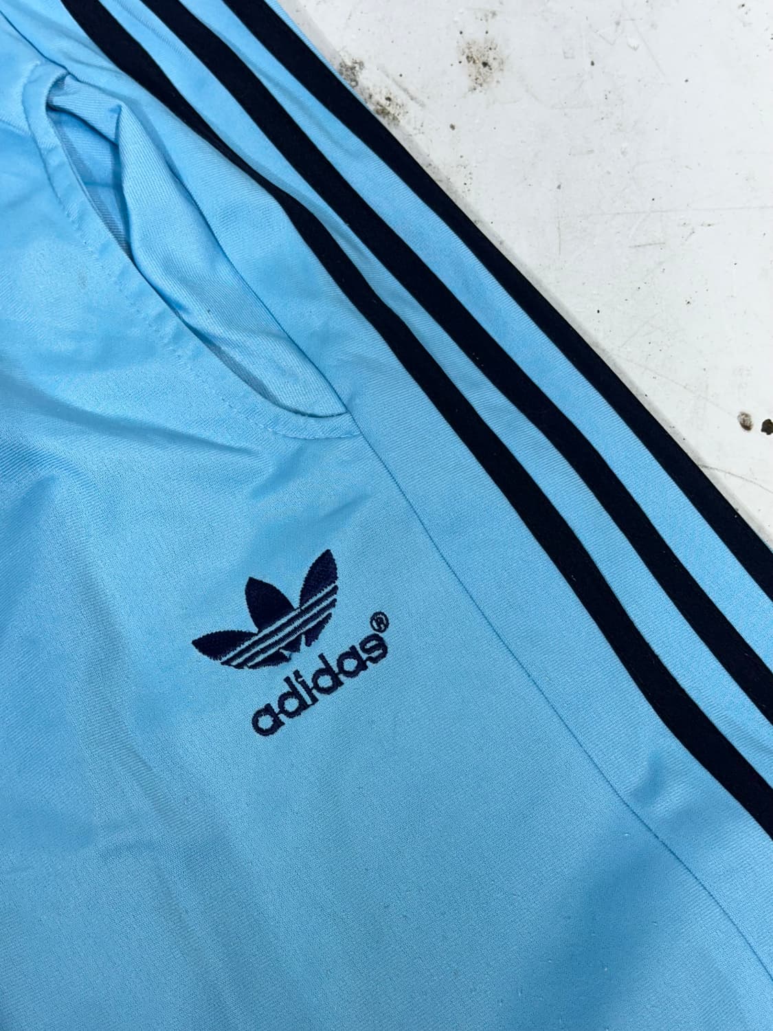 70s 아디다스 og 스카이 블루 파이어버드 대장급 와이드 팬츠 상품이미지6