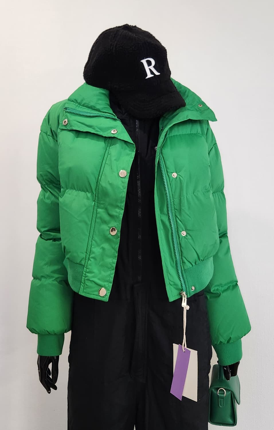 초록 숏패딩  상품이미지1
