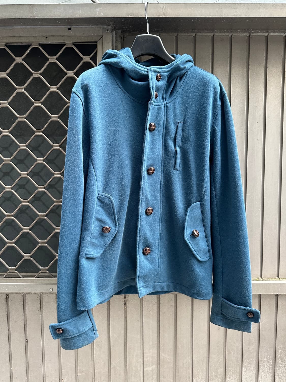 Chatty teal high neck horn button jacket 상품이미지2