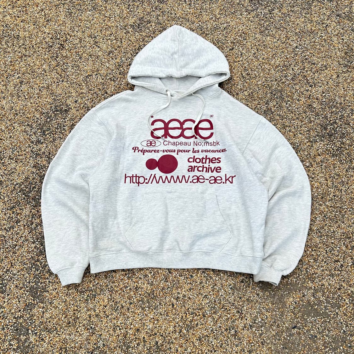 Aeae web 로고 오트밀 후드티 상품이미지1