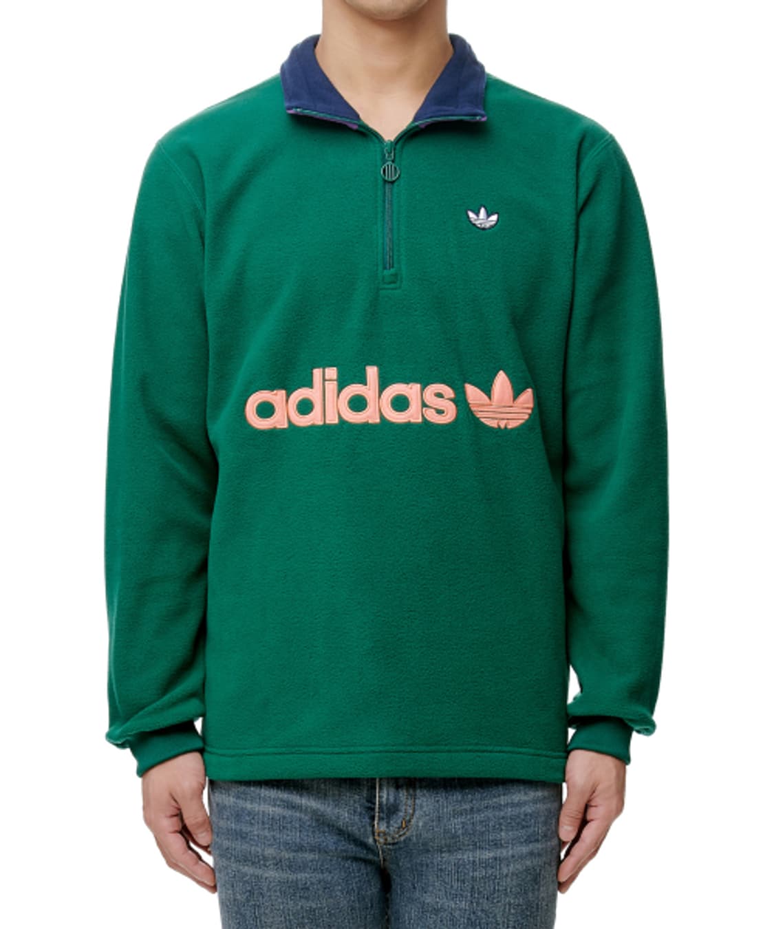 아디다스 오리지널 하프집업 컬러블럭 후리스 플리스 자켓 그린 M 상품이미지1