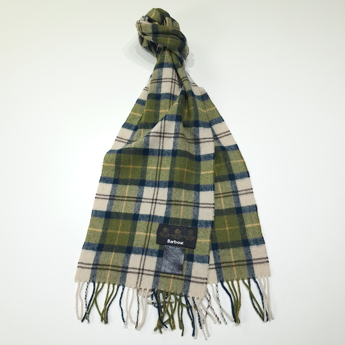 MX659 바버 램스울 타탄체크 그린 머플러 목도리 상품이미지2