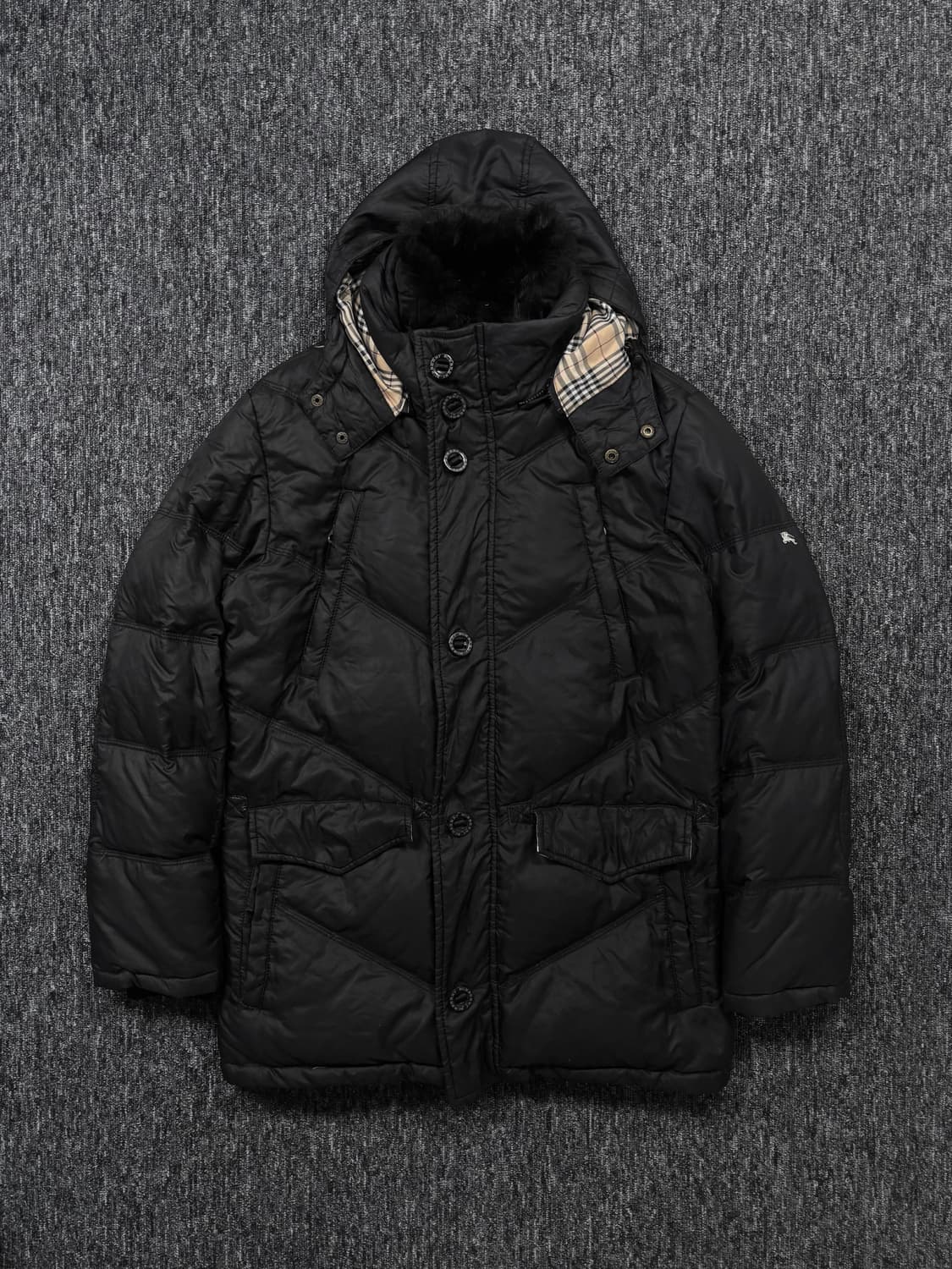 버버리 블랙 라벨 퍼 카라 롱패딩 자켓 상품이미지4