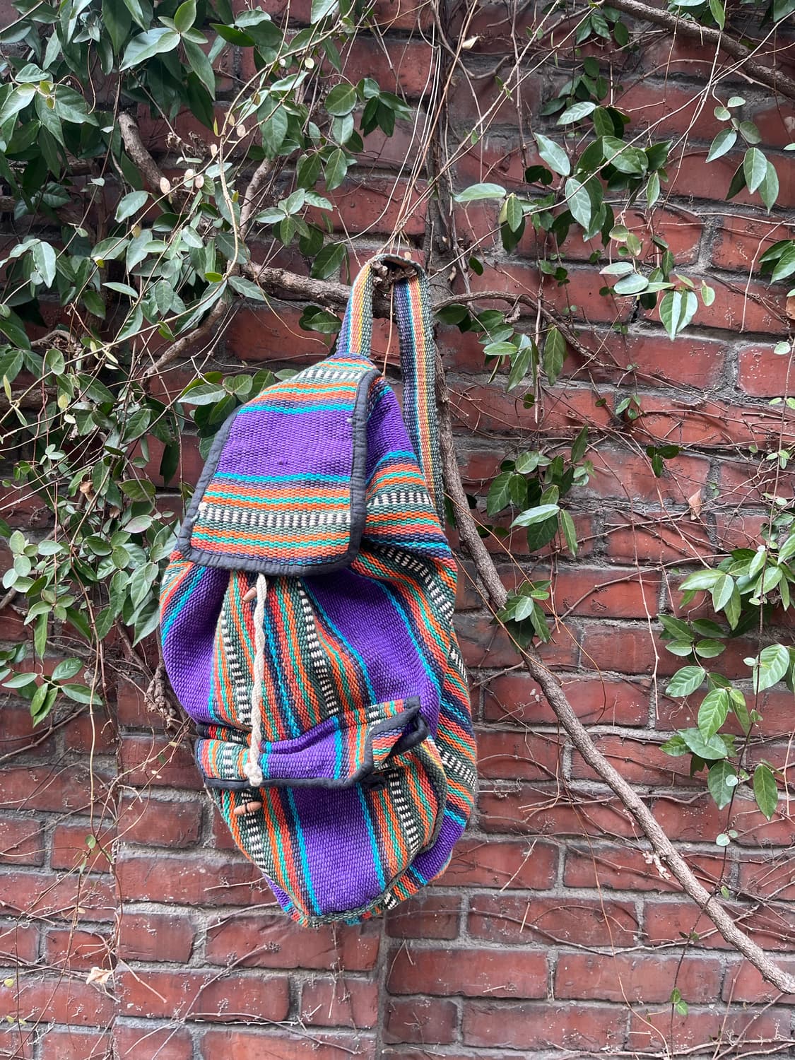 히피 에스닉 보리 줄무늬 백팩 상품이미지5