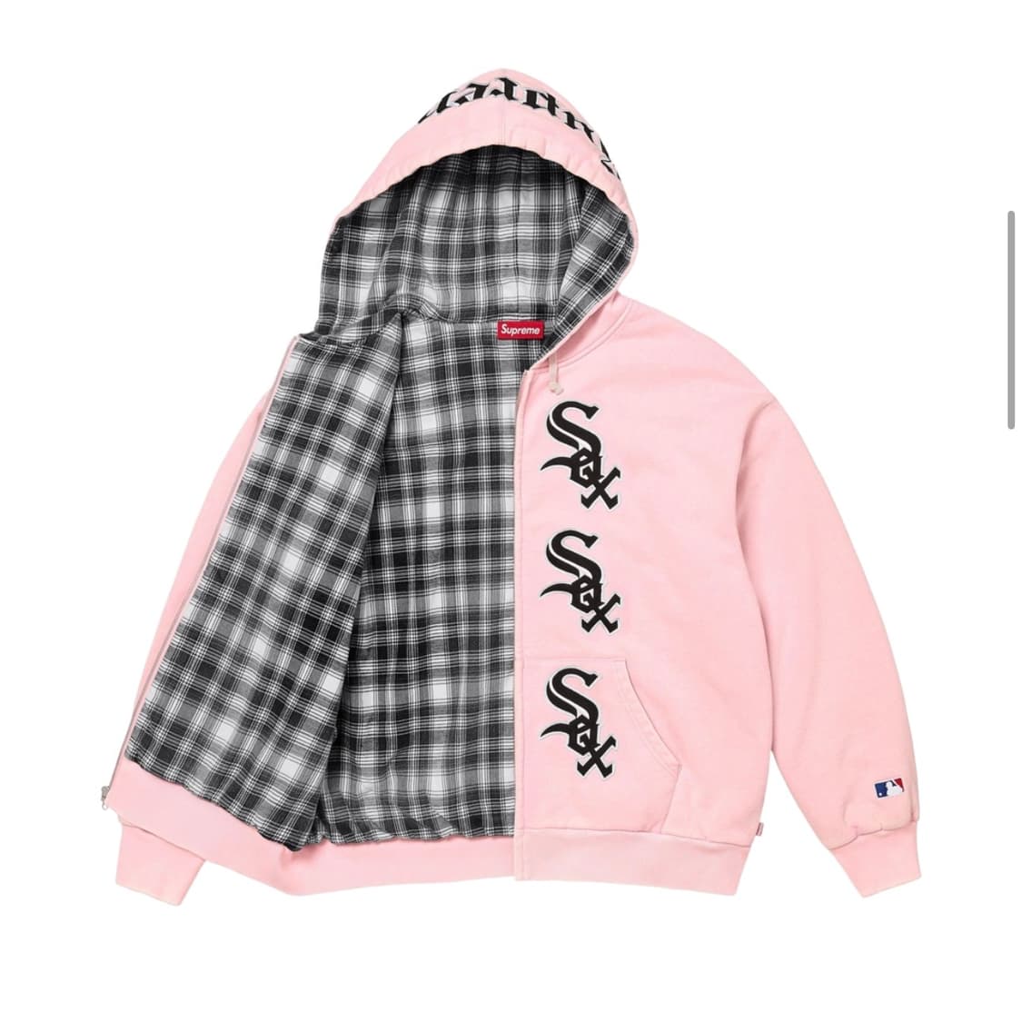 슈프림 x 시카고 화이트 삭스 집 업 후드-25FW 상품이미지6