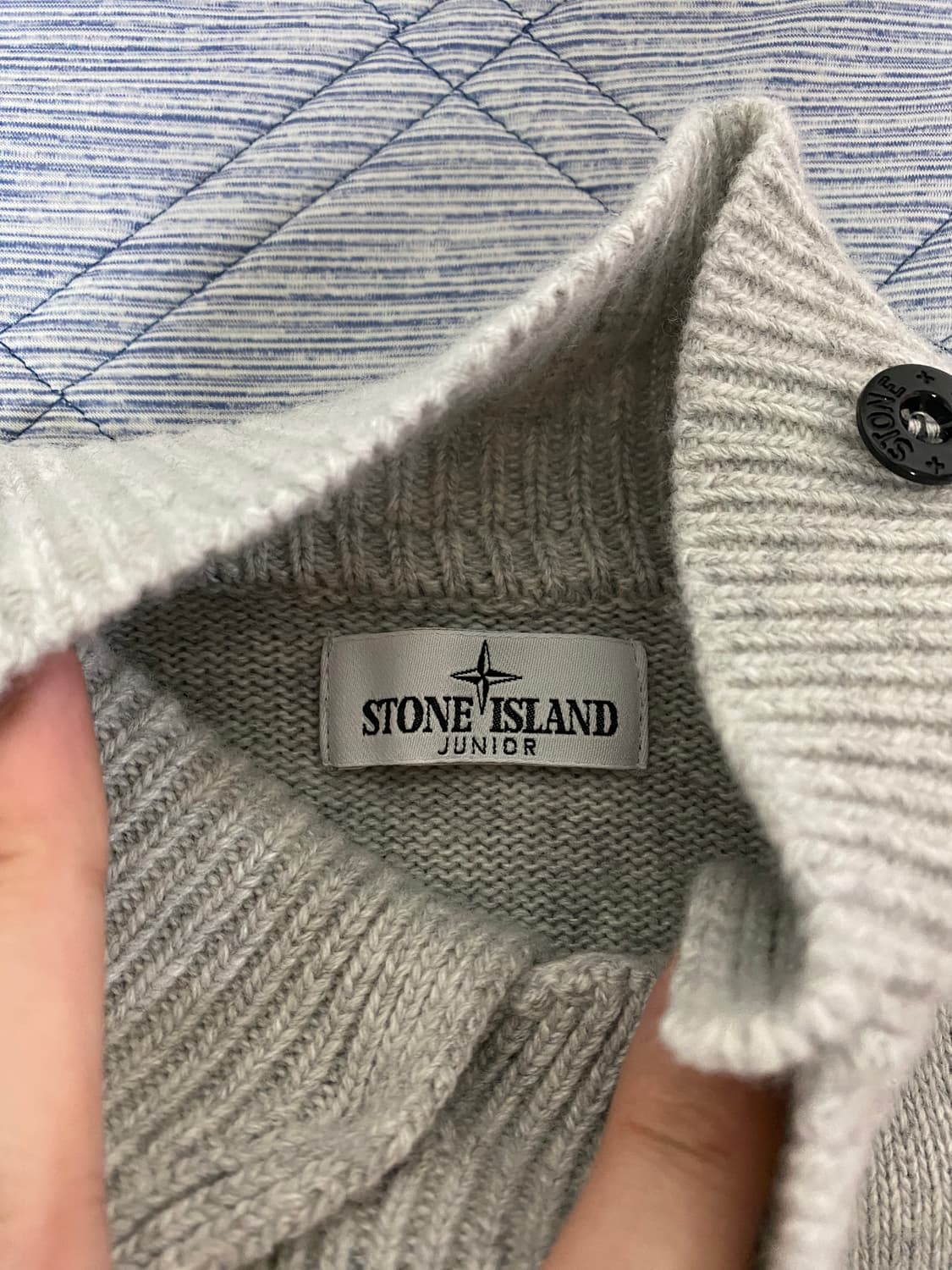 스톤아일랜드 키즈 집업 가디건 그레이 상품이미지5