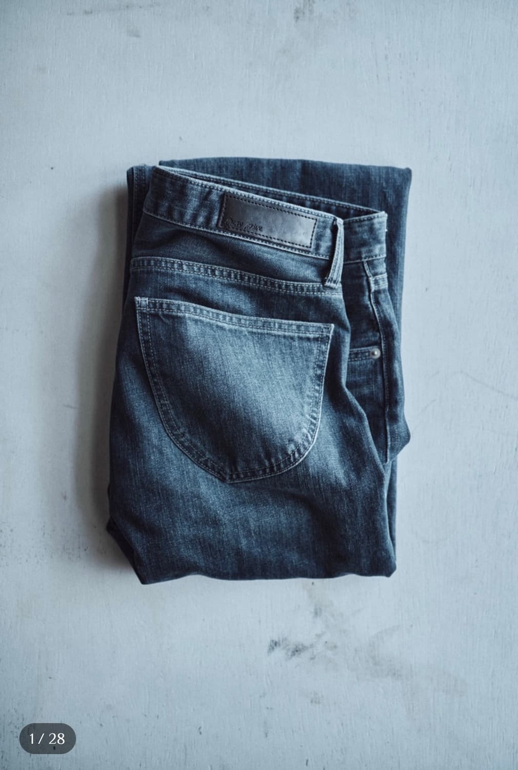 Mono Prive Textured Denim Pants Mid Blue 상품이미지1