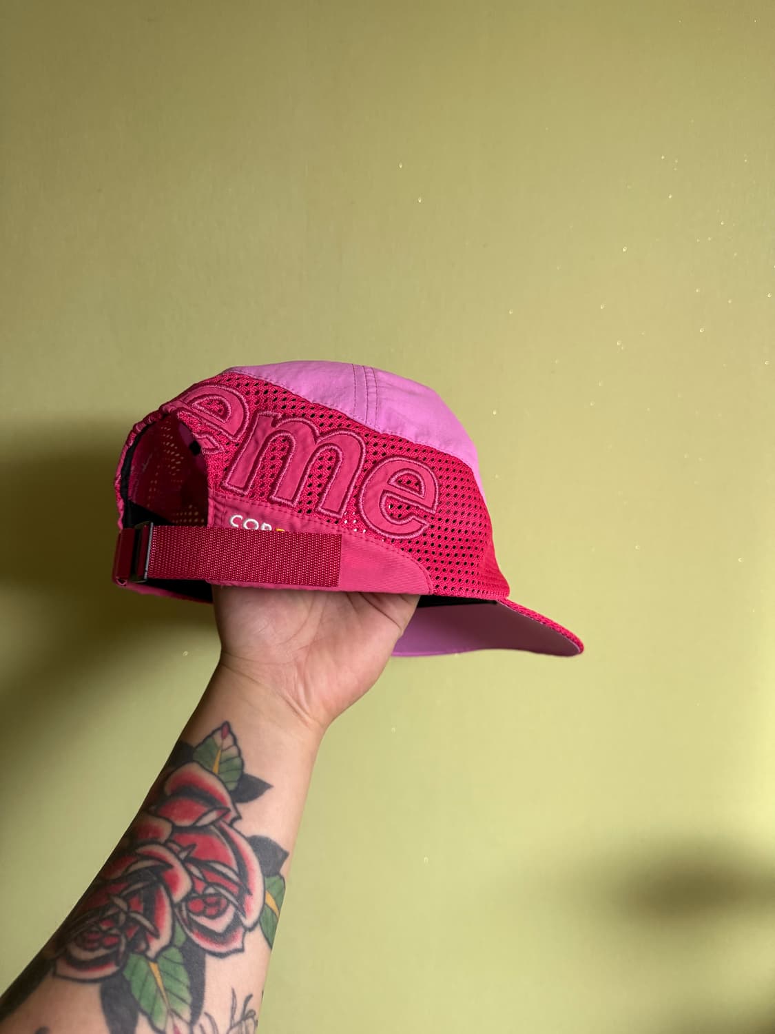 슈프림 코듀라 메쉬 6 패널 핑크 볼캡 상품이미지4