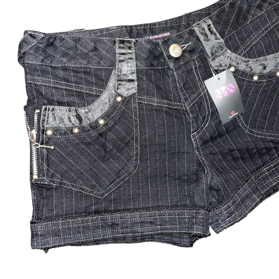 ALGONQUINS 알곤퀸즈 스티치 스터드 숏팬츠 갸루y2k펑크 상품이미지2