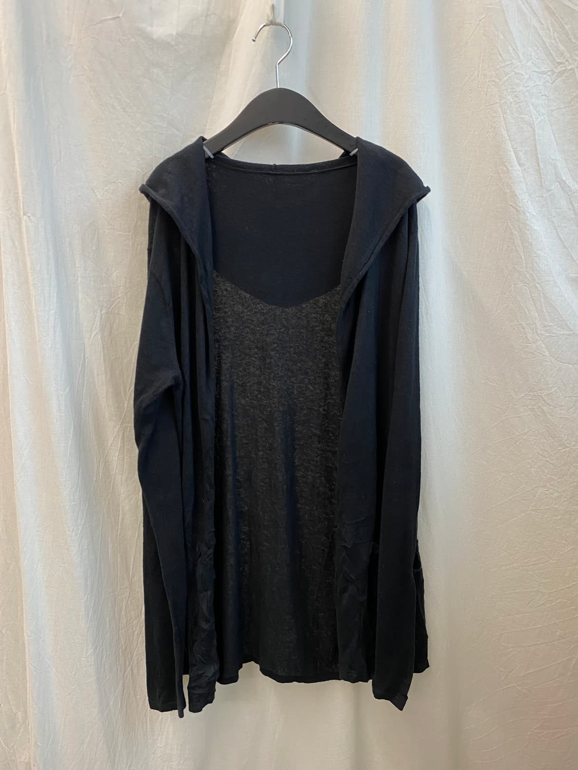 블랙 린넨면혼방 오픈가디건(F) 상품이미지3