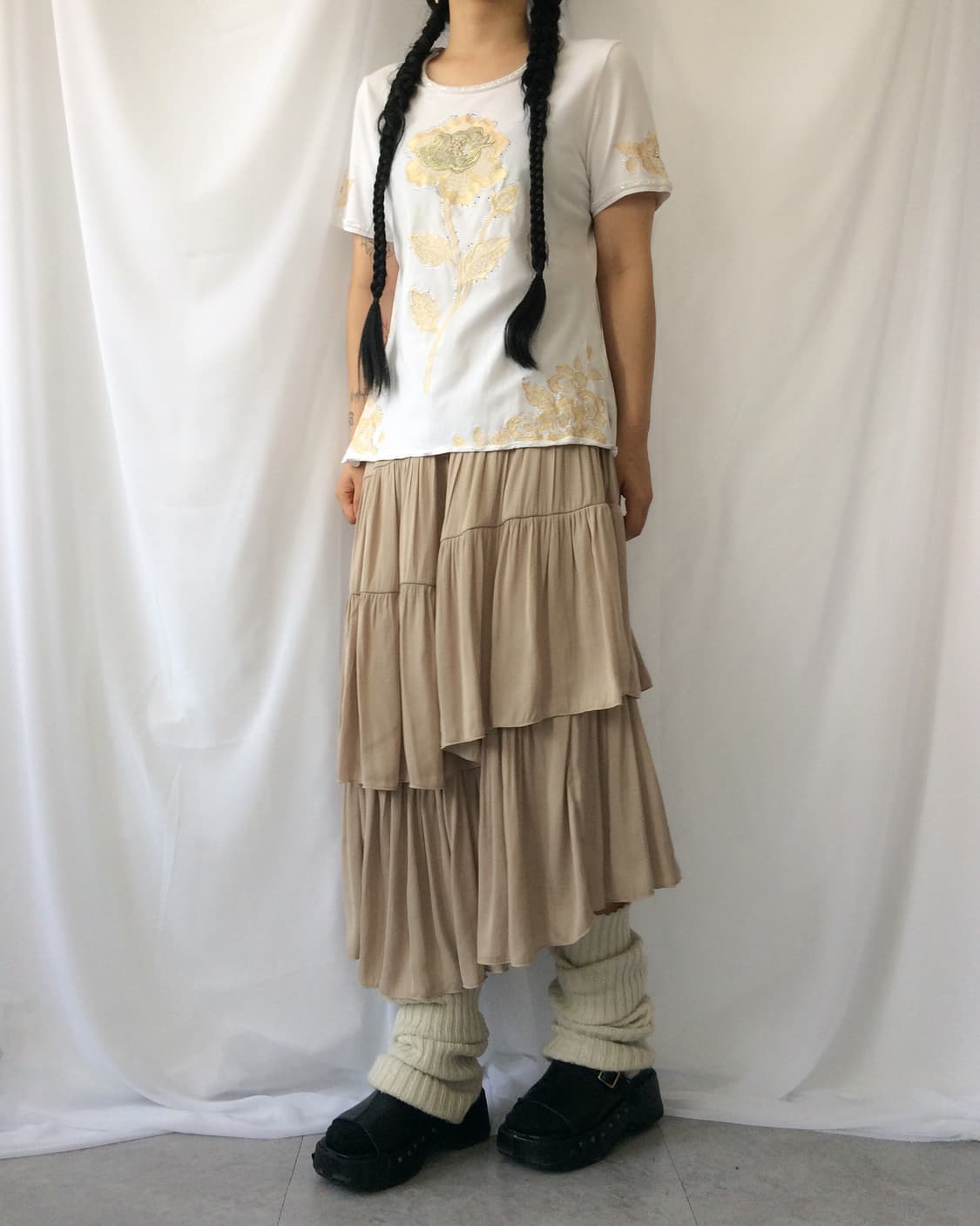 Unbalanced layer long skirt 상품이미지7