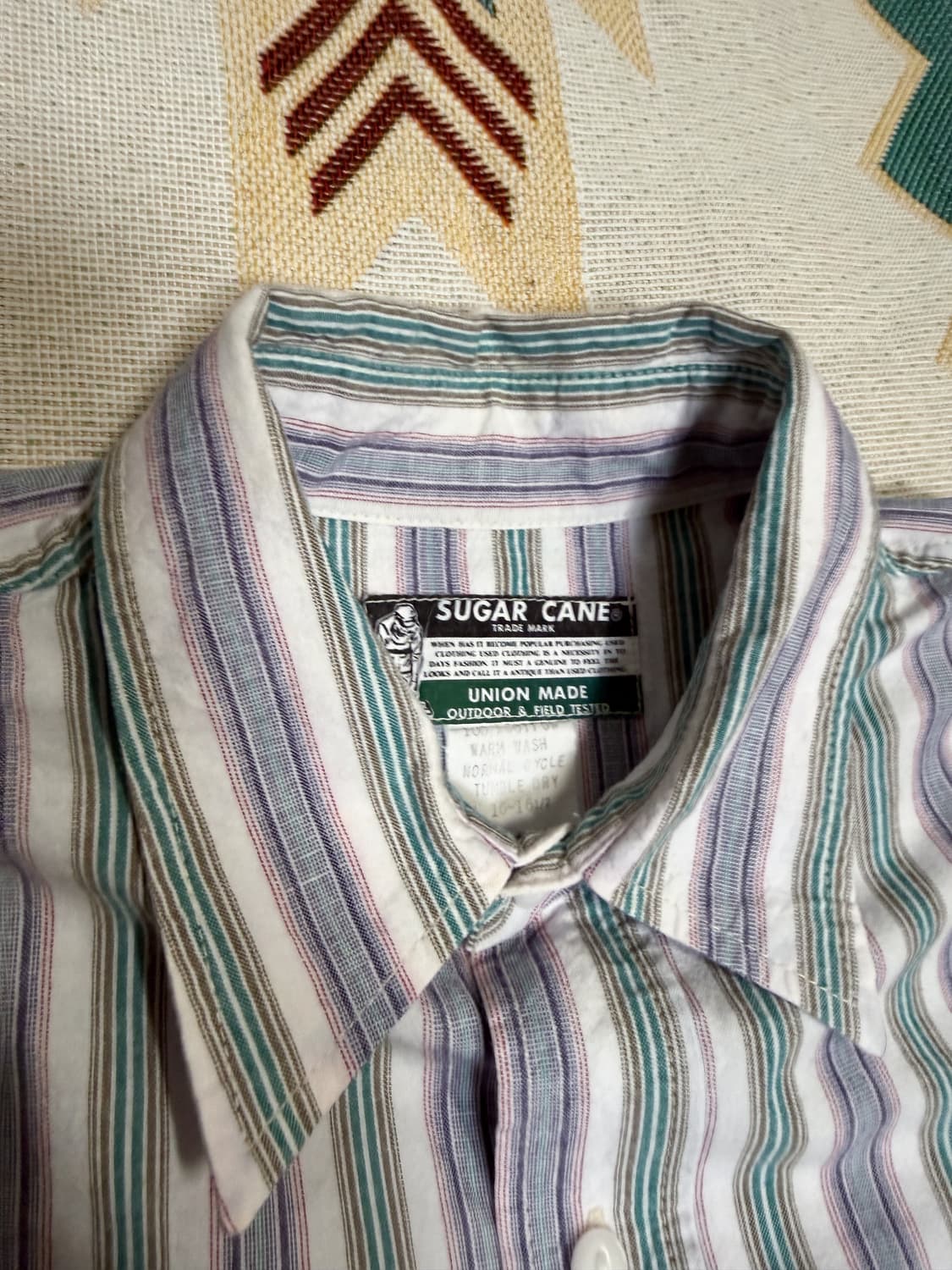 슈가케인 인디고 스트라이프 워크셔츠 L 상품이미지4