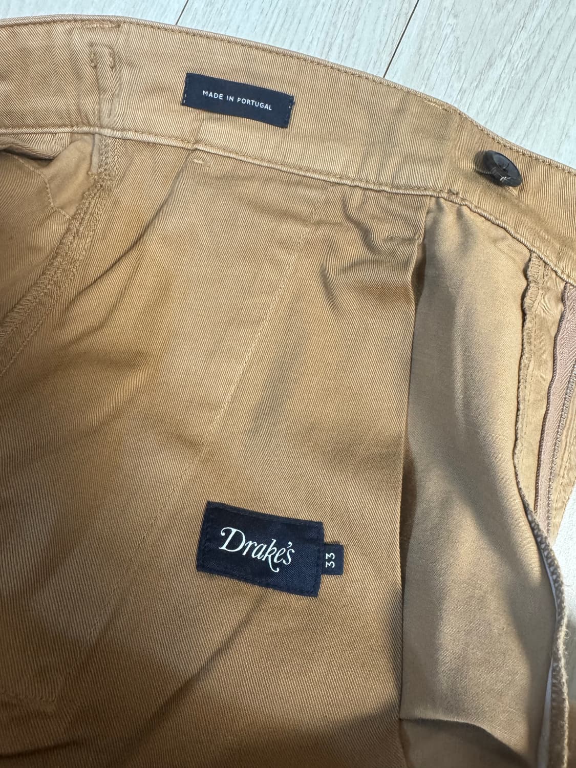 드레익스 DRAKE'S 타바코 코튼 플랫 프런트 치노팬츠 33 새상품 상품이미지9