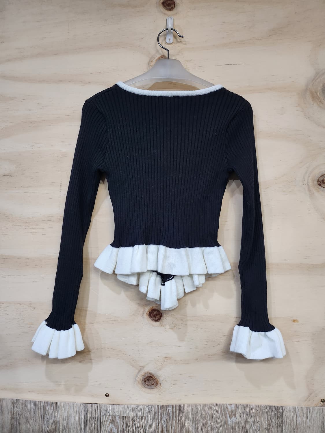 556) 프릴 니트 긴팔 티셔츠 상품이미지2